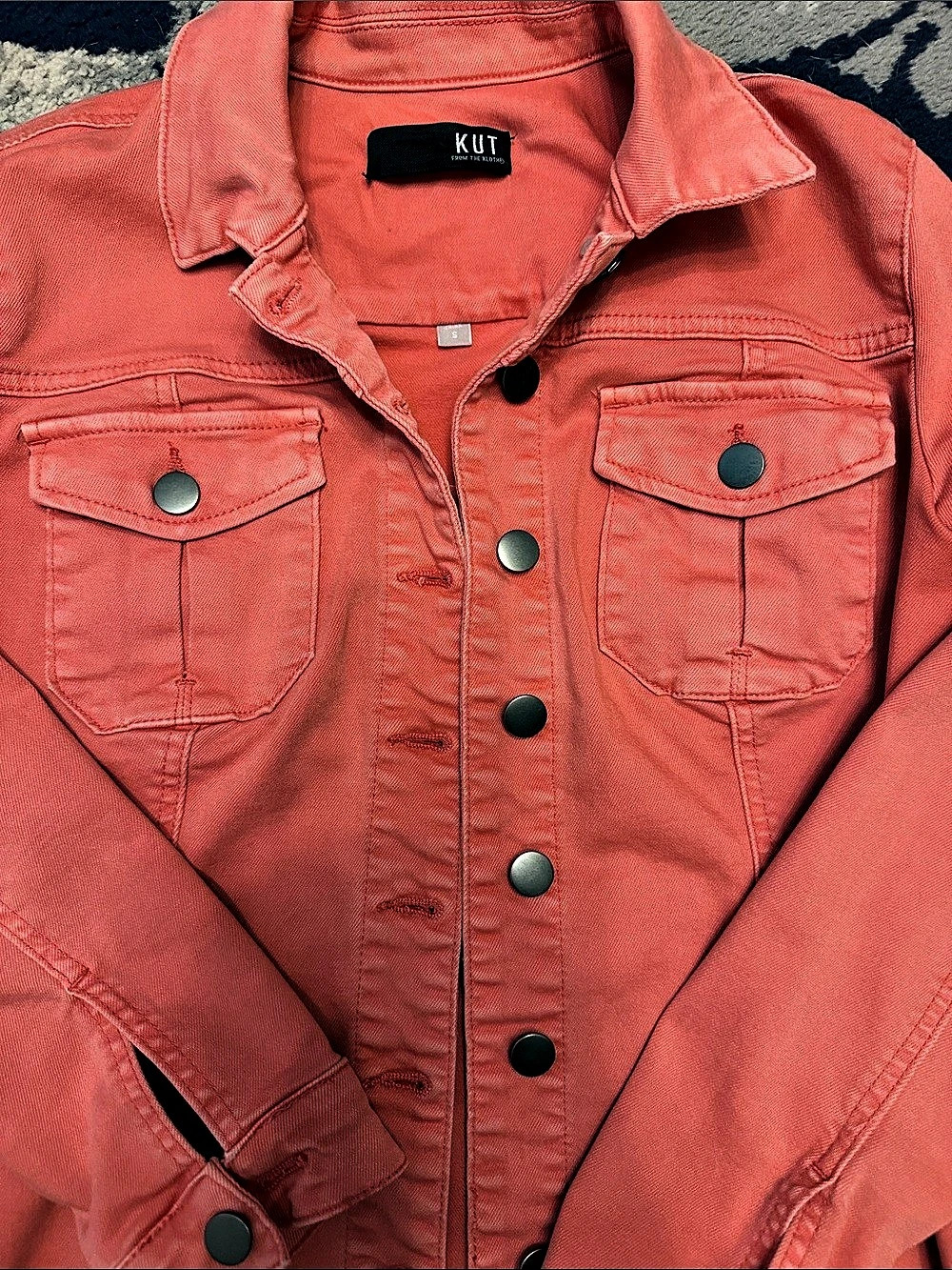 Kut from the Kloth Kara Denim Jacket Pink Size Small